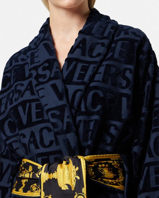 spodná bielizeň a plážové oblečenie X8X8P1091 Versace i barokový župan Modrá ženy