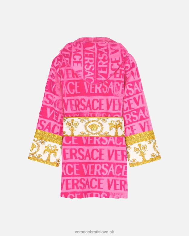 spodná bielizeň a plážové oblečenie X8X8P1093 Versace celoplošný krátky župan fuchsiová ženy