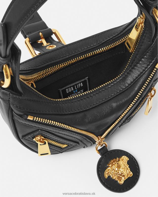 tašky X8X8P273 Versace opakujte mini tašku hobo čierna ženy