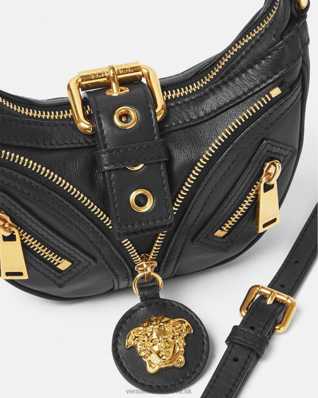 tašky X8X8P273 Versace opakujte mini tašku hobo čierna ženy