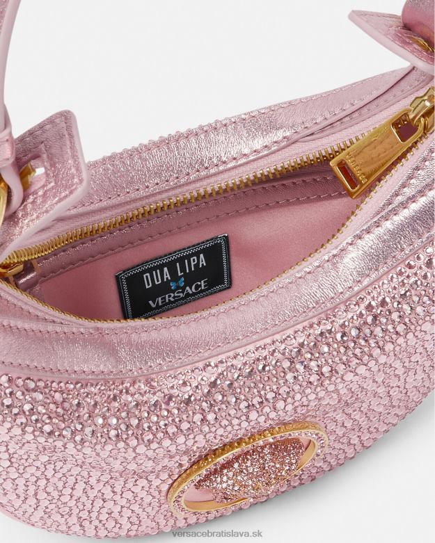 tašky X8X8P275 Versace Crystal repeat mini taška pre hobo Ružová ženy