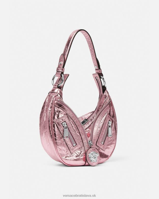 tašky X8X8P281 Versace opakujte kovovú malú hobo tašku jedna farba ženy