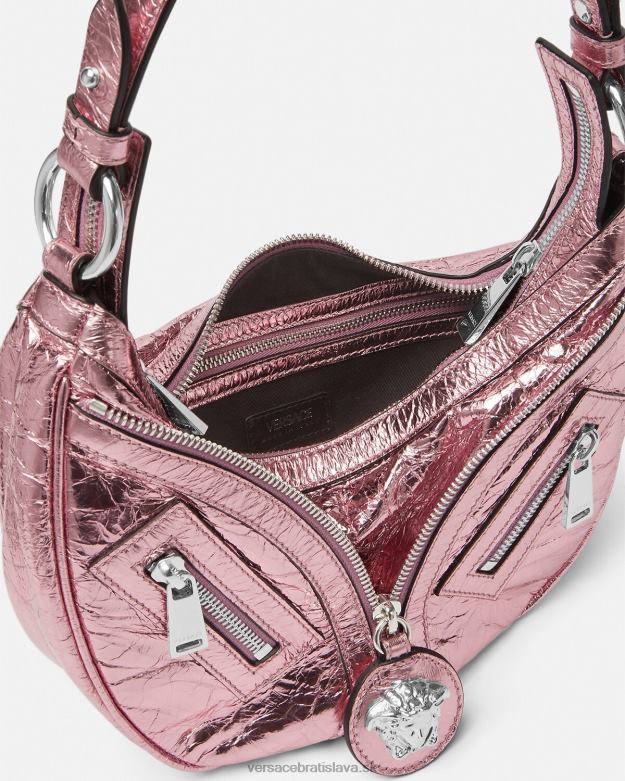 tašky X8X8P281 Versace opakujte kovovú malú hobo tašku jedna farba ženy