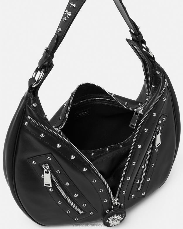 tašky X8X8P289 Versace opakovať hobo tašku čierna ženy
