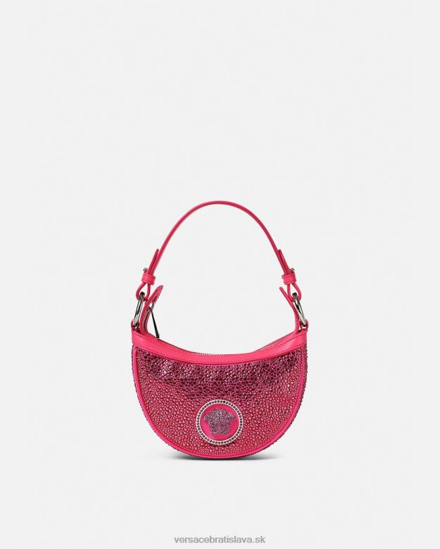 tašky X8X8P291 Versace Crystal repeat mini taška pre hobo fuchsiová ženy