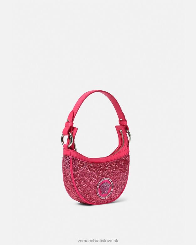 tašky X8X8P291 Versace Crystal repeat mini taška pre hobo fuchsiová ženy