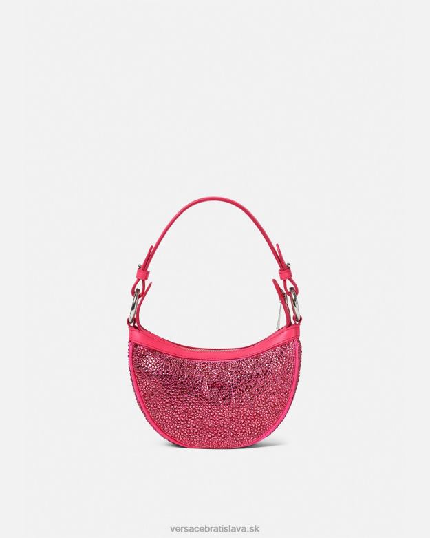tašky X8X8P291 Versace Crystal repeat mini taška pre hobo fuchsiová ženy
