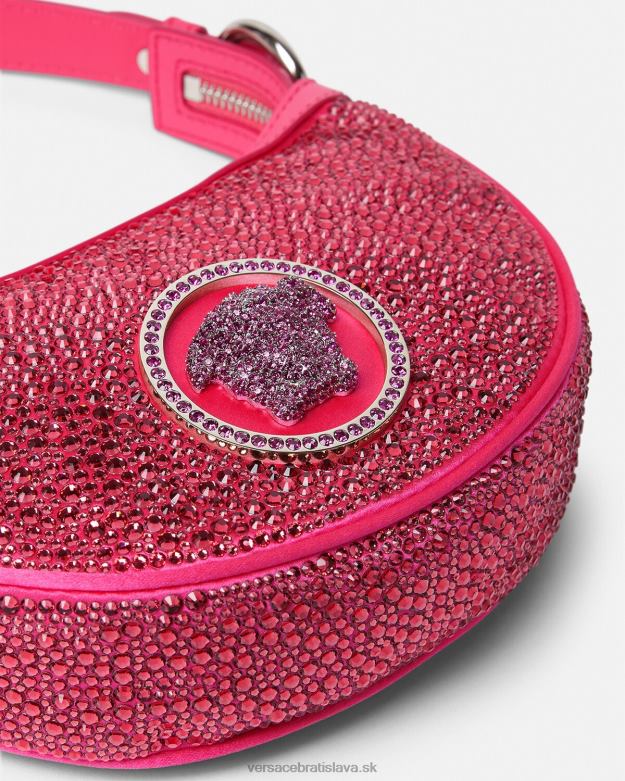 tašky X8X8P291 Versace Crystal repeat mini taška pre hobo fuchsiová ženy