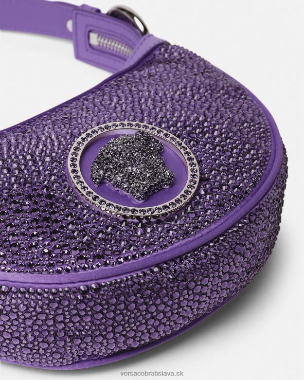 tašky X8X8P299 Versace Crystal repeat mini taška pre hobo fialový ženy