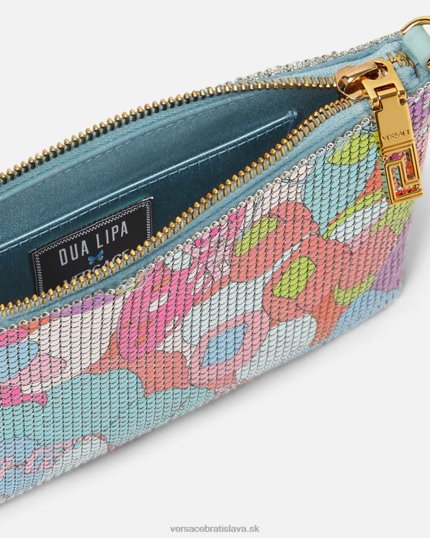 tašky X8X8P380 Versace kvetinová letná kovová sieťovaná spojka vytlačiť ženy