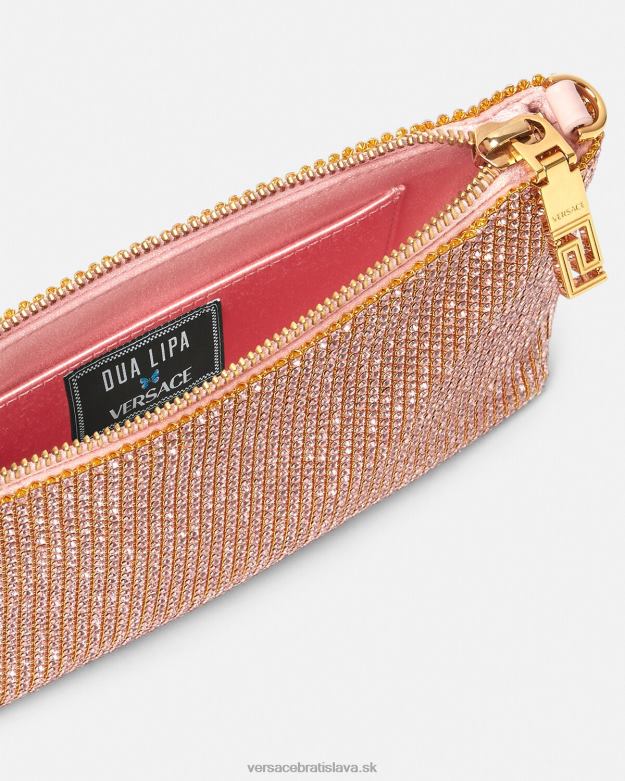tašky X8X8P381 Versace spojka z kryštálového kovového pletiva Ružová ženy