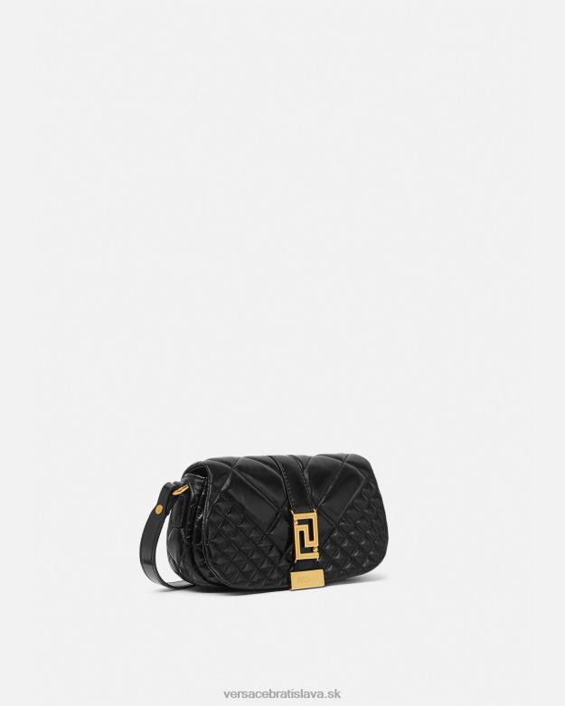 tašky X8X8P244 Versace mini taška cez rameno greca goddess čierna ženy