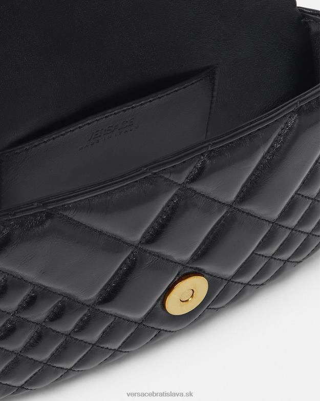 tašky X8X8P244 Versace mini taška cez rameno greca goddess čierna ženy