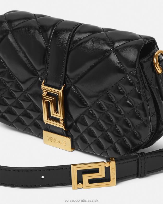 tašky X8X8P244 Versace mini taška cez rameno greca goddess čierna ženy