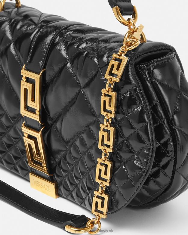 tašky X8X8P246 Versace taška cez rameno greca goddess čierna ženy