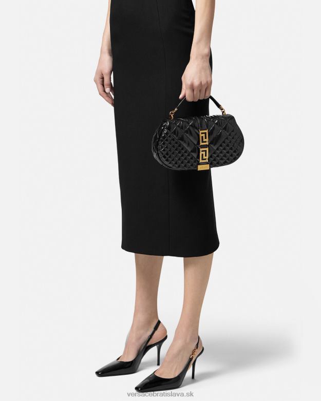 tašky X8X8P246 Versace taška cez rameno greca goddess čierna ženy
