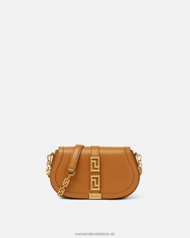 tašky X8X8P249 Versace taška cez rameno greca goddess karamel ženy