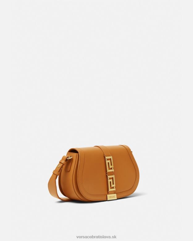 tašky X8X8P249 Versace taška cez rameno greca goddess karamel ženy