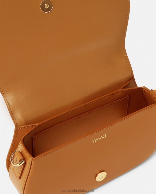 tašky X8X8P249 Versace taška cez rameno greca goddess karamel ženy