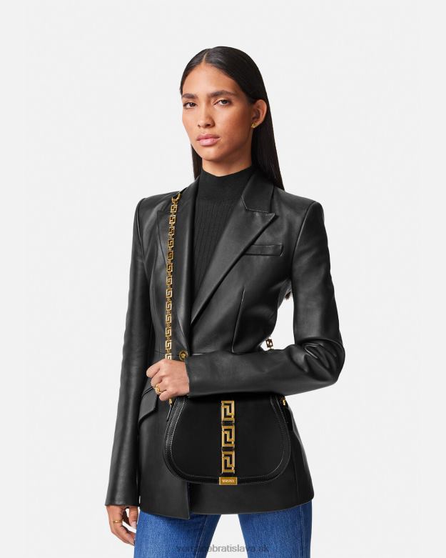 tašky X8X8P254 Versace greca goddess veľká taška cez rameno čierna ženy