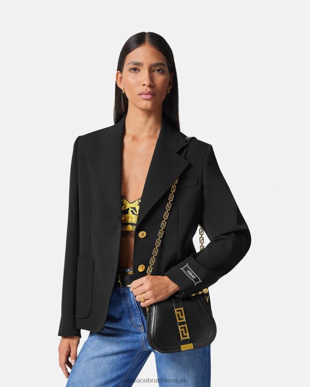tašky X8X8P260 Versace greca goddess malá taška cez rameno čierna ženy