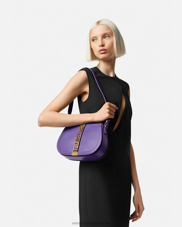 tašky X8X8P271 Versace greca goddess veľká taška cez rameno fialový ženy