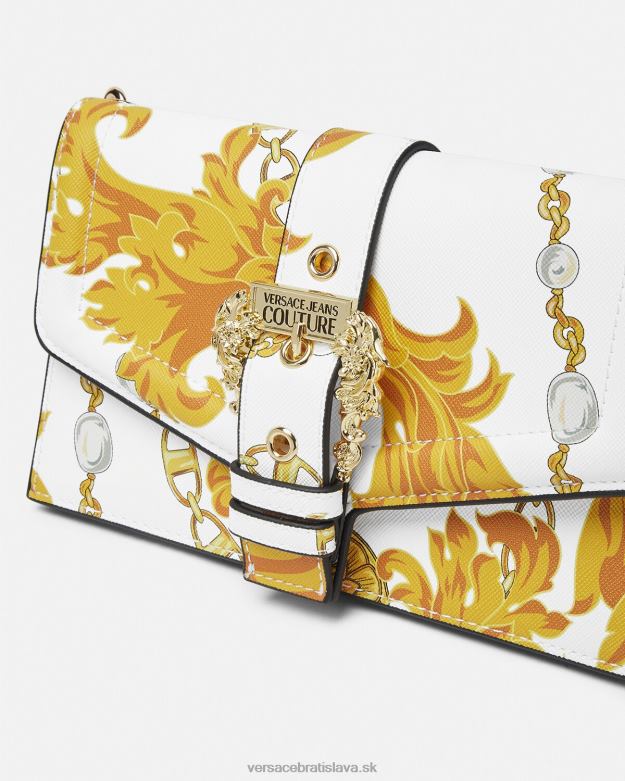 tašky X8X8P2359 Versace retiazka couture couture1 taška cez rameno zlatá a biela ženy