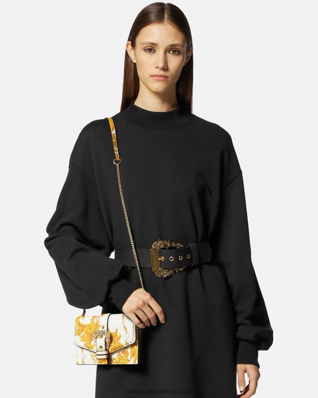 tašky X8X8P2359 Versace retiazka couture couture1 taška cez rameno zlatá a biela ženy