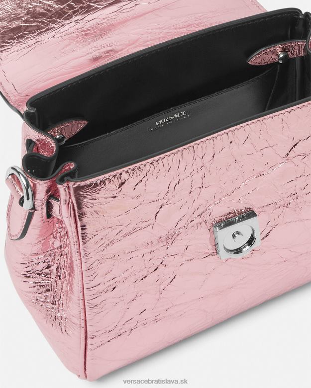 tašky X8X8P303 Versace la medusa metalická malá kabelka Ružová ženy