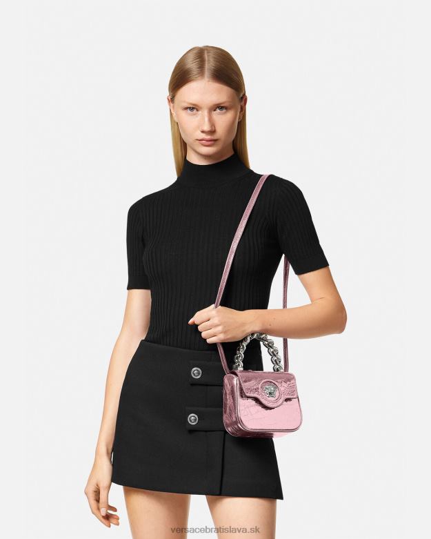 tašky X8X8P304 Versace kovová mini taška la medusa Ružová ženy