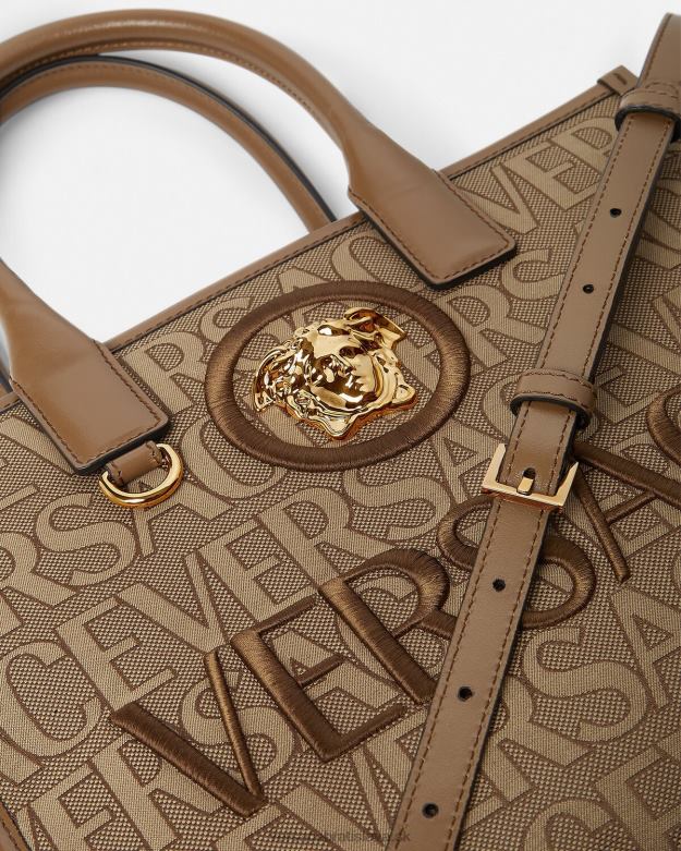 tašky X8X8P316 Versace celoplošná malá kabelka hnedá ženy