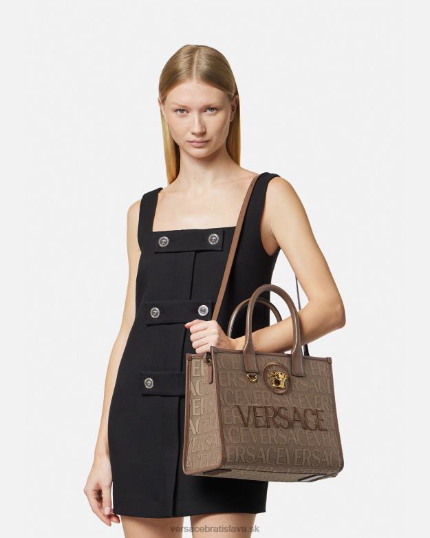 tašky X8X8P316 Versace celoplošná malá kabelka hnedá ženy