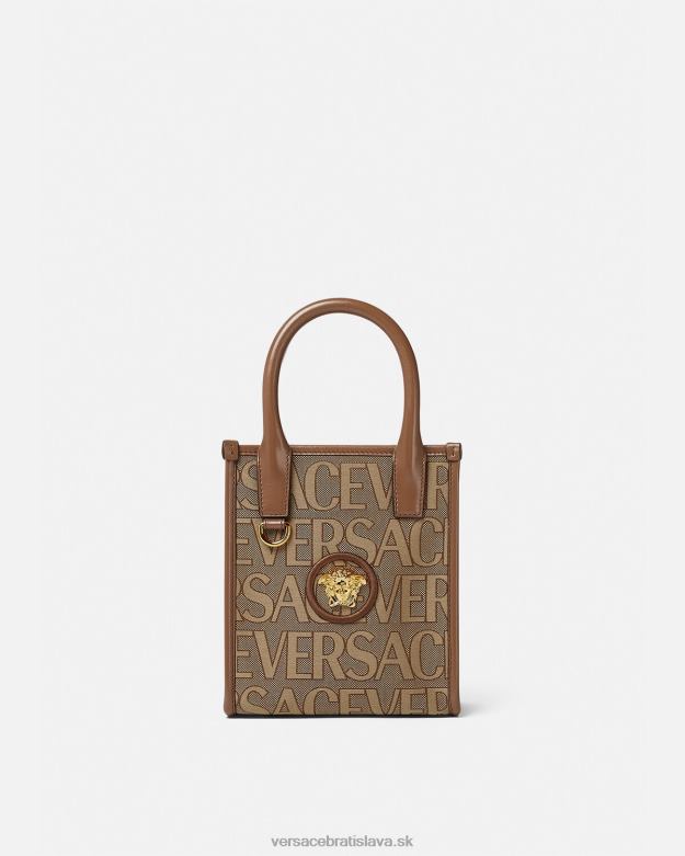 tašky X8X8P318 Versace celoplošná mini taška hnedá ženy