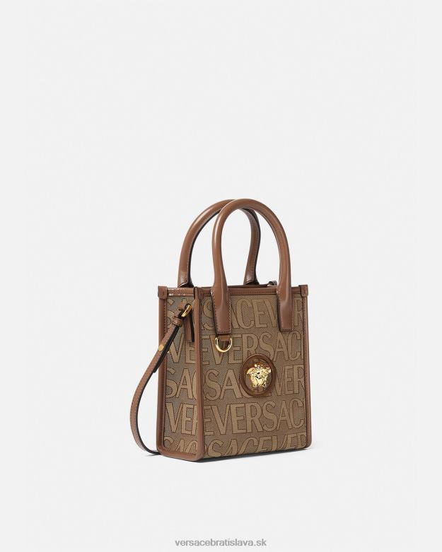tašky X8X8P318 Versace celoplošná mini taška hnedá ženy