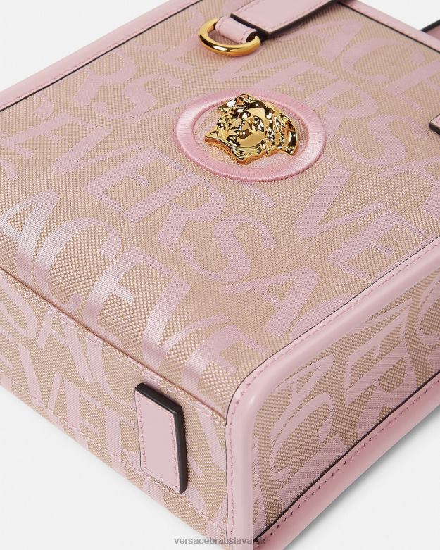 tašky X8X8P319 Versace celoplošná mini taška ružová a potlač ženy