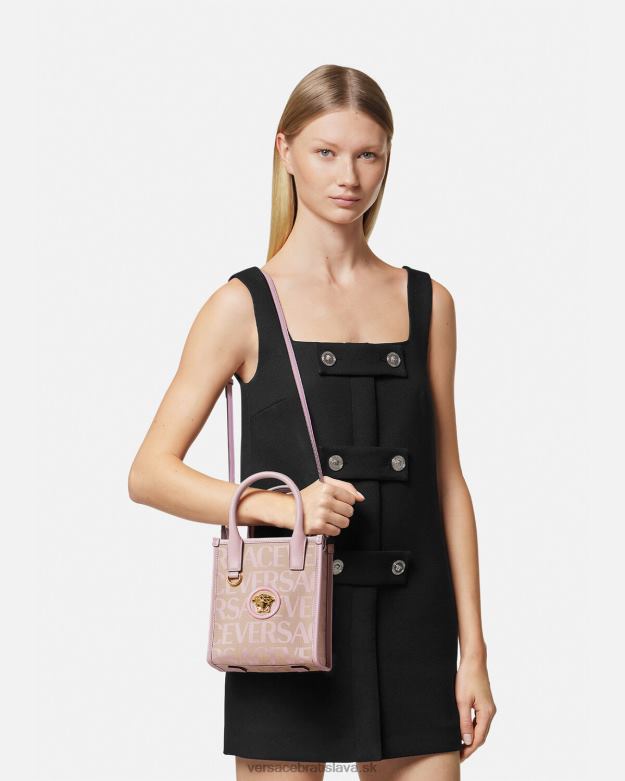 tašky X8X8P319 Versace celoplošná mini taška ružová a potlač ženy