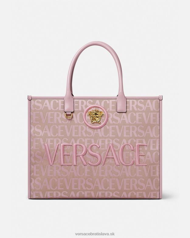 tašky X8X8P320 Versace celoplošná veľká kabelka ružová a potlač ženy