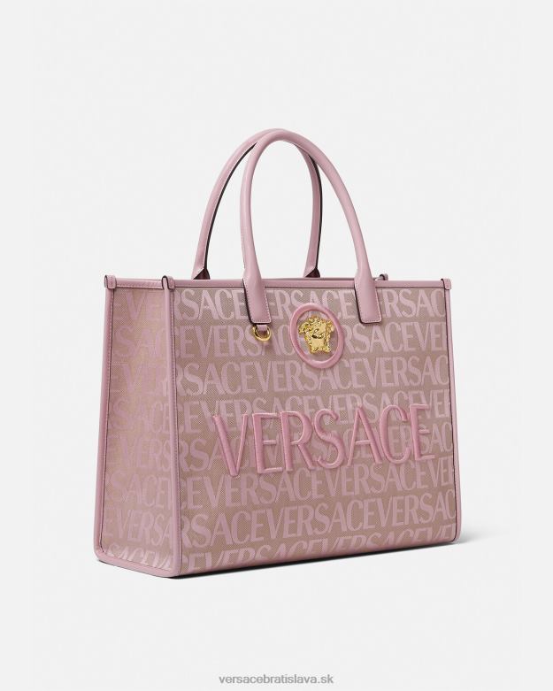 tašky X8X8P320 Versace celoplošná veľká kabelka ružová a potlač ženy