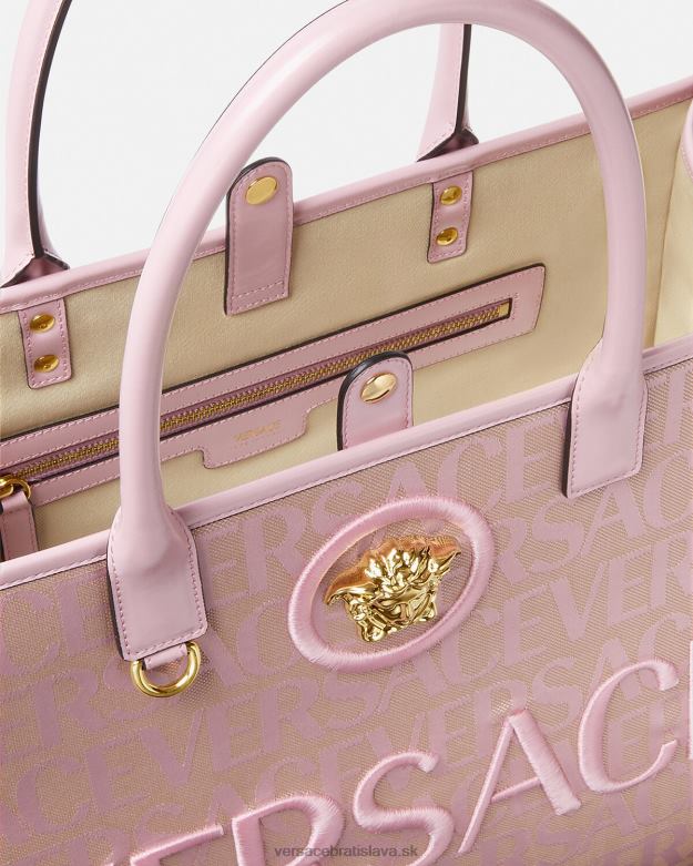 tašky X8X8P320 Versace celoplošná veľká kabelka ružová a potlač ženy