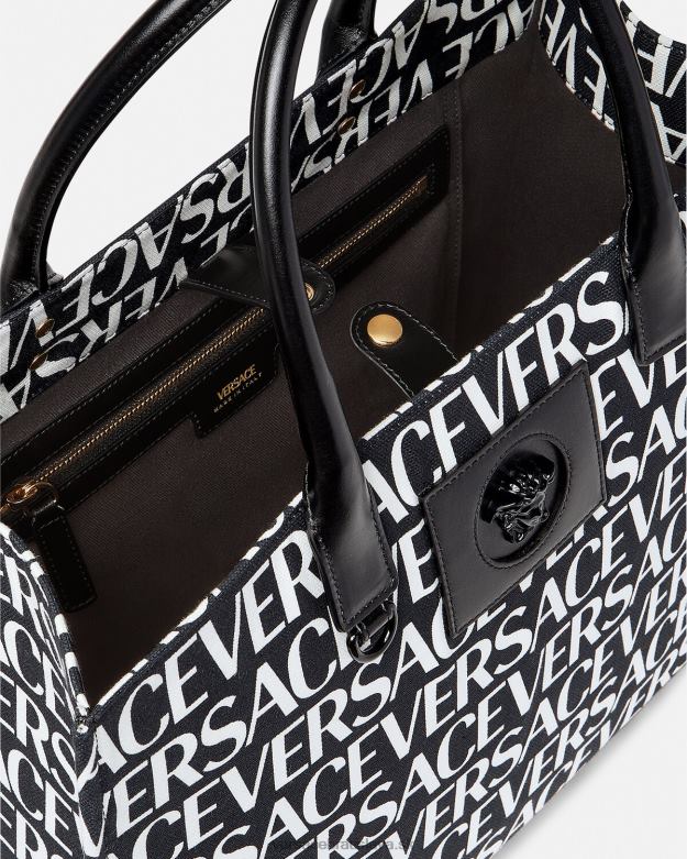 tašky X8X8P322 Versace celoplošná veľká kabelka čierna ženy