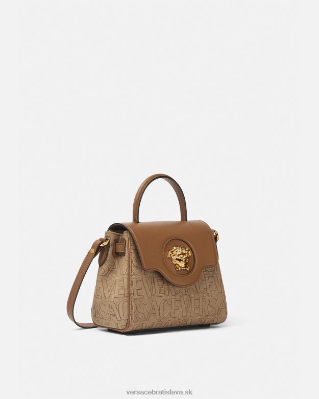 tašky X8X8P325 Versace celoplošná malá kabelka la medusa hnedá ženy
