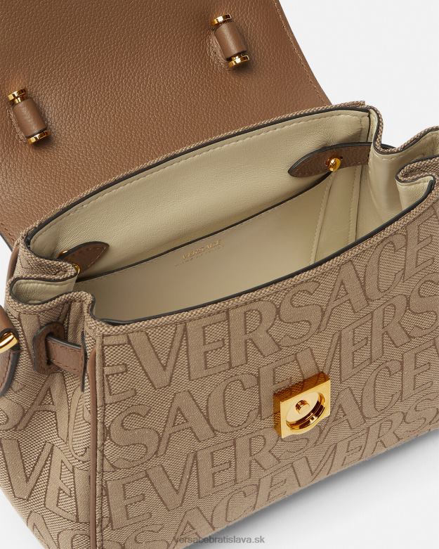 tašky X8X8P325 Versace celoplošná malá kabelka la medusa hnedá ženy