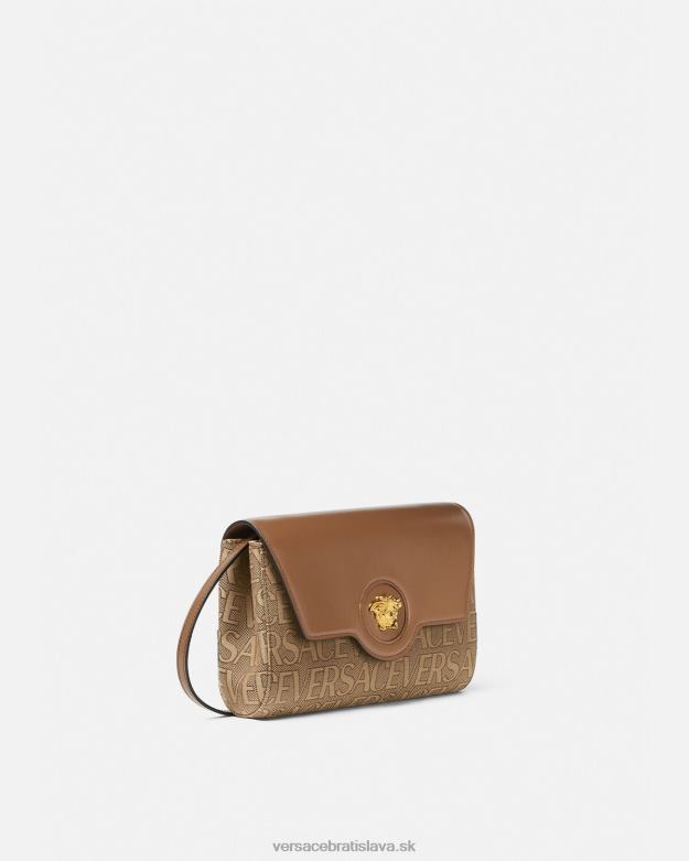 tašky X8X8P327 Versace celoplošná crossbody kabelka la medusa hnedá ženy