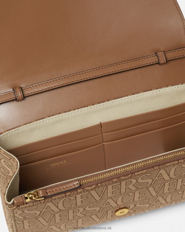 tašky X8X8P327 Versace celoplošná crossbody kabelka la medusa hnedá ženy