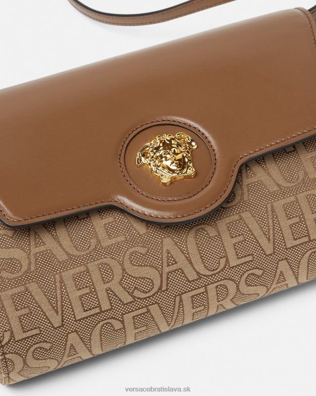 tašky X8X8P327 Versace celoplošná crossbody kabelka la medusa hnedá ženy