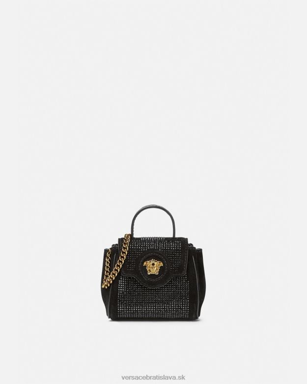 tašky X8X8P329 Versace la medusa posiata mikro taška čierna ženy