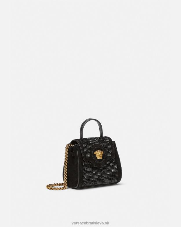 tašky X8X8P329 Versace la medusa posiata mikro taška čierna ženy