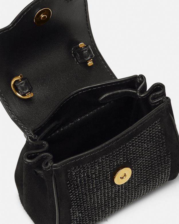 tašky X8X8P329 Versace la medusa posiata mikro taška čierna ženy