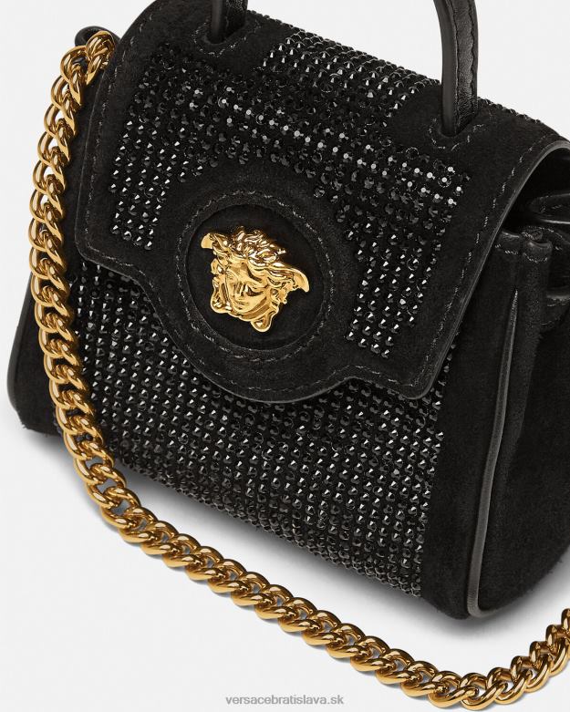 tašky X8X8P329 Versace la medusa posiata mikro taška čierna ženy