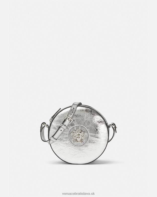 tašky X8X8P338 Versace la medusa okrúhla crossbody kabelka sivá ženy